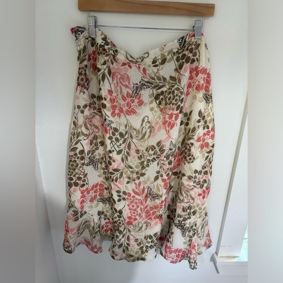 I. Alfred Dunner vintage floral cream & pink skirt size 18 - Picture 2 of 3